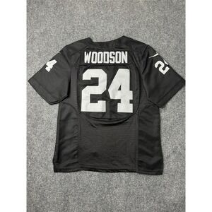 Mens NFL Jersey Oakland Raiders Charles Woodson #24 Black Nike, Size 40 M